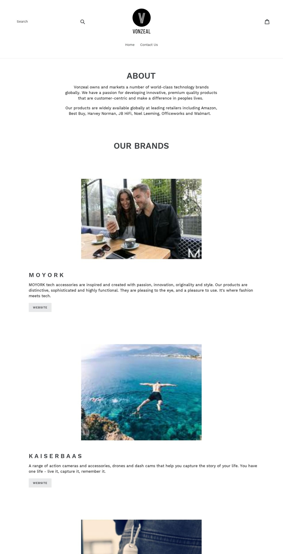 vonzeal.com — Shopify storefront screenshot