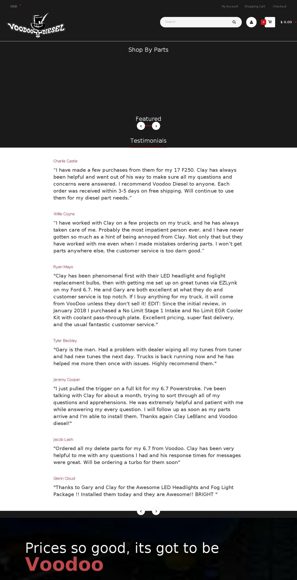 voodoodieselperformance.com — Shopify storefront screenshot