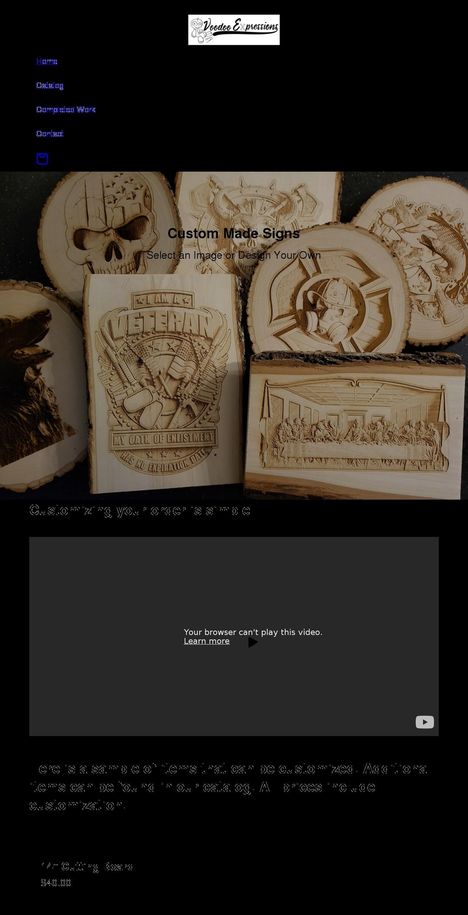 voodooexpressions.com shopify website screenshot
