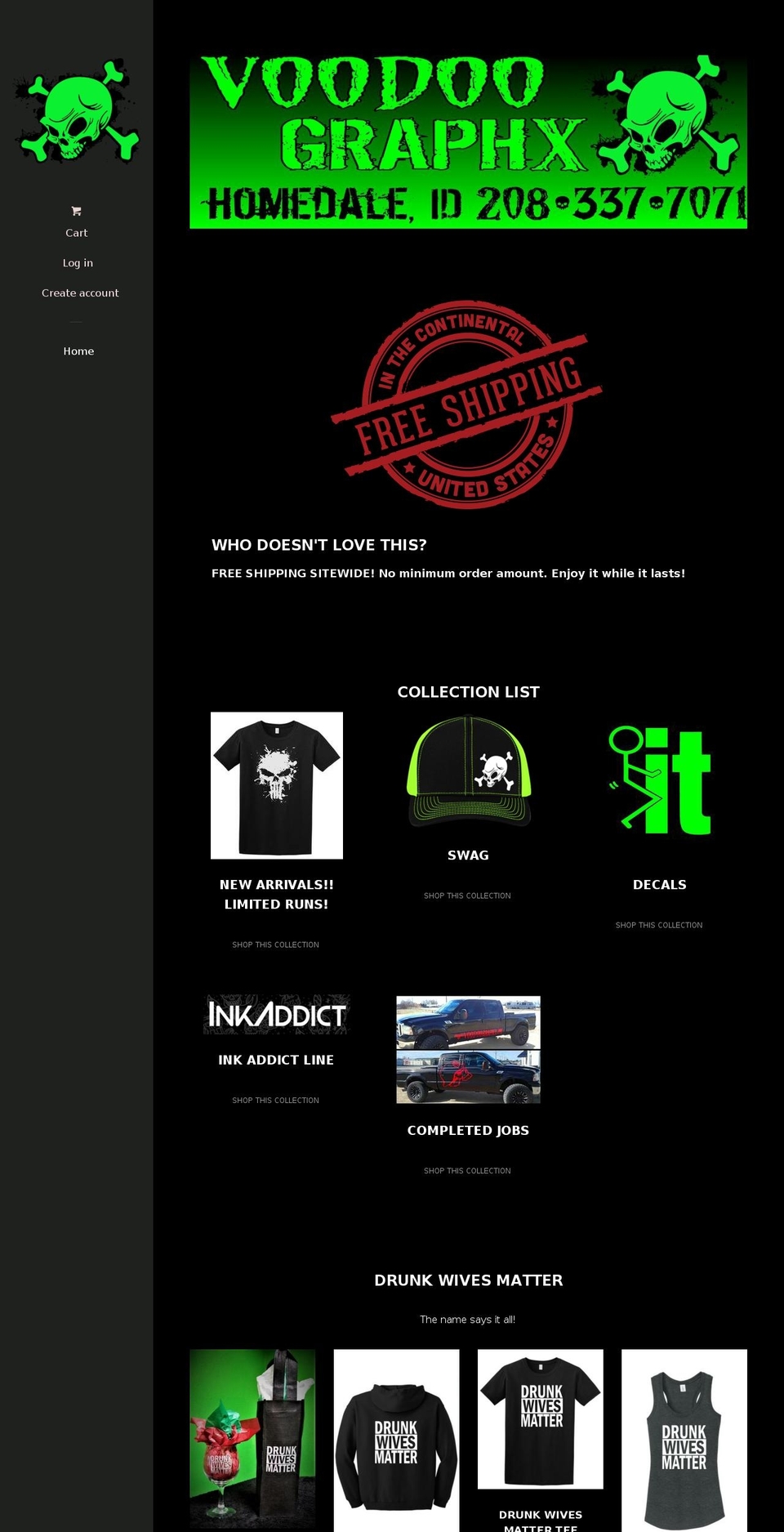 voodoographx.com — Shopify storefront screenshot