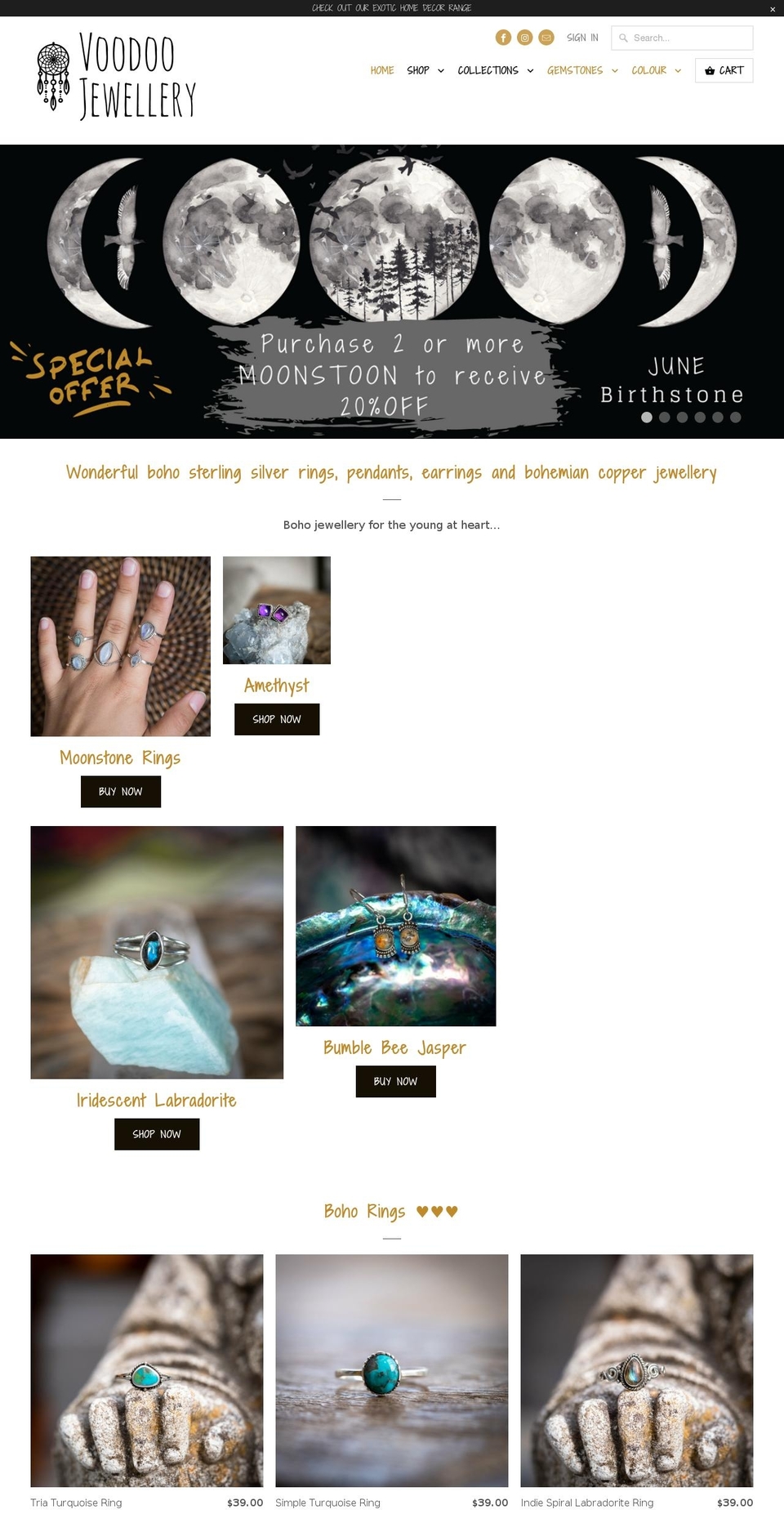 voodoojewellery.co.nz shopify website screenshot