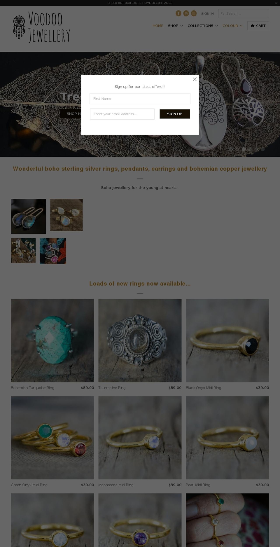 Voodoo Jewellery Shopify theme site example voodoojewellery.com