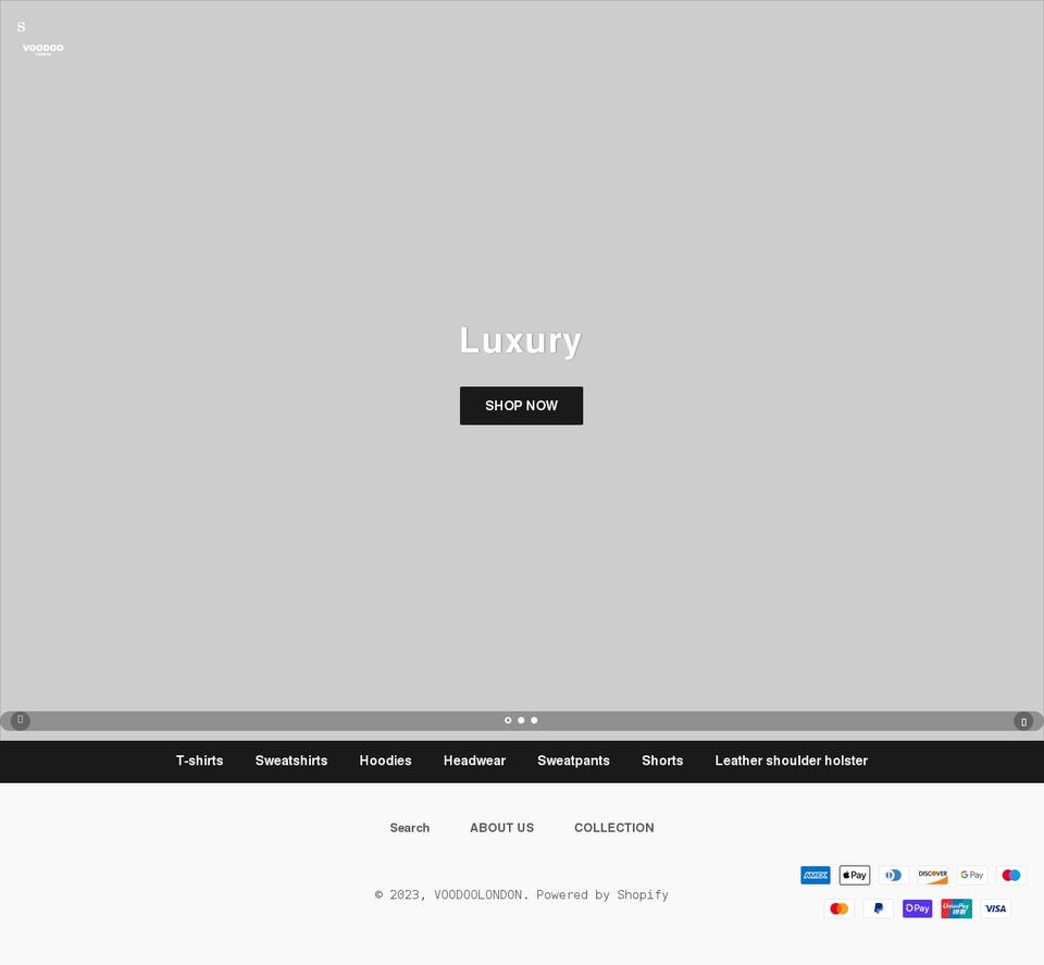 voodoolondon.co.uk shopify website screenshot