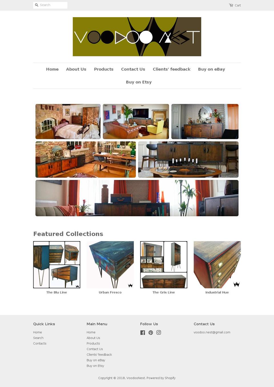 voodoonestfurniture.com shopify website screenshot