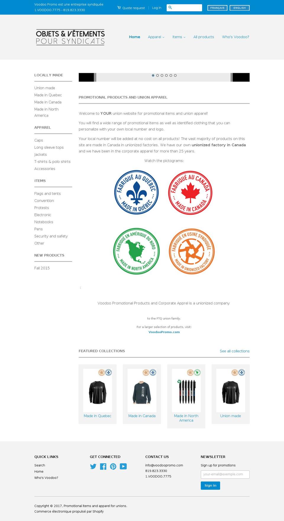 voodoounion.com shopify website screenshot