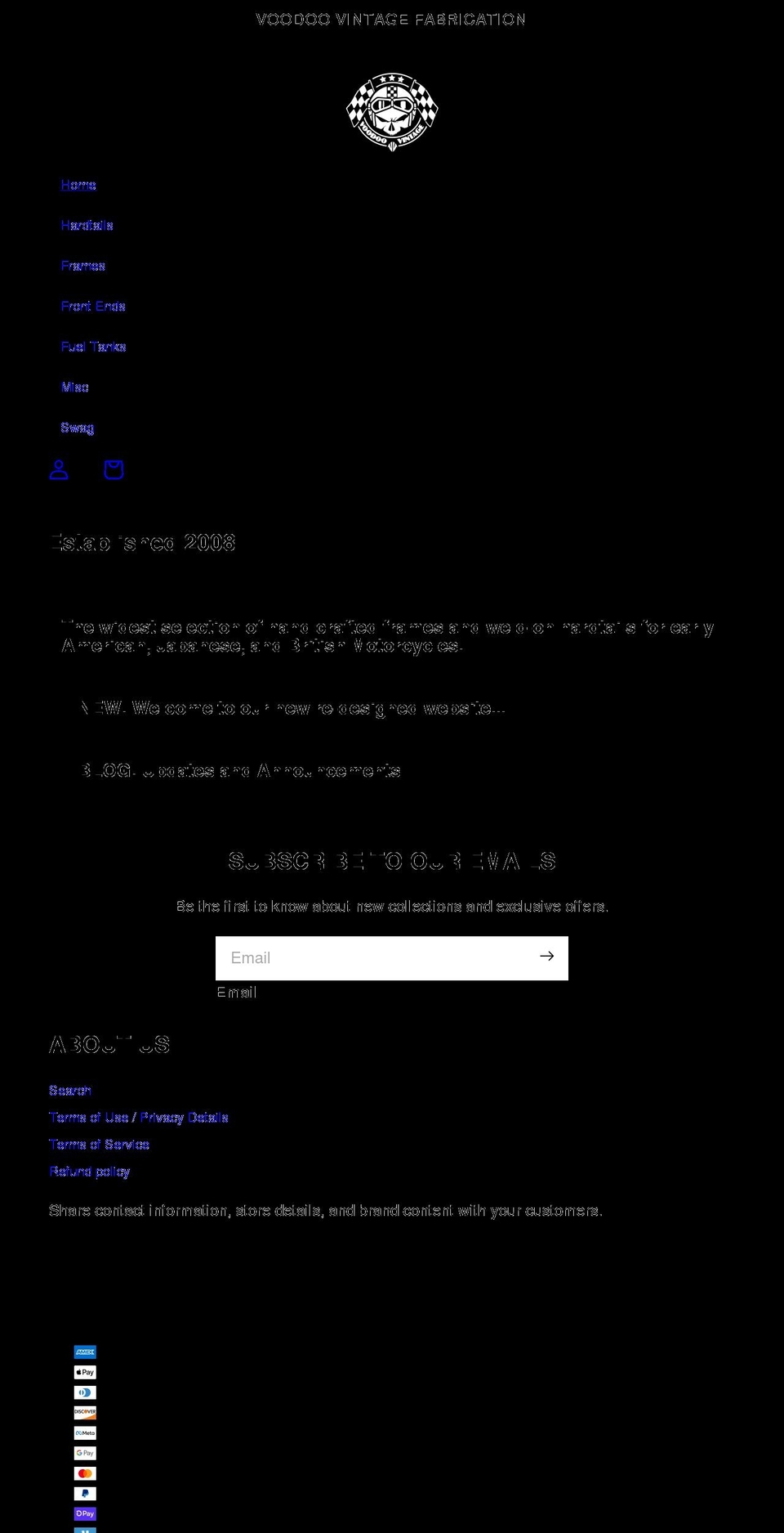 voodoovintage.com shopify website screenshot