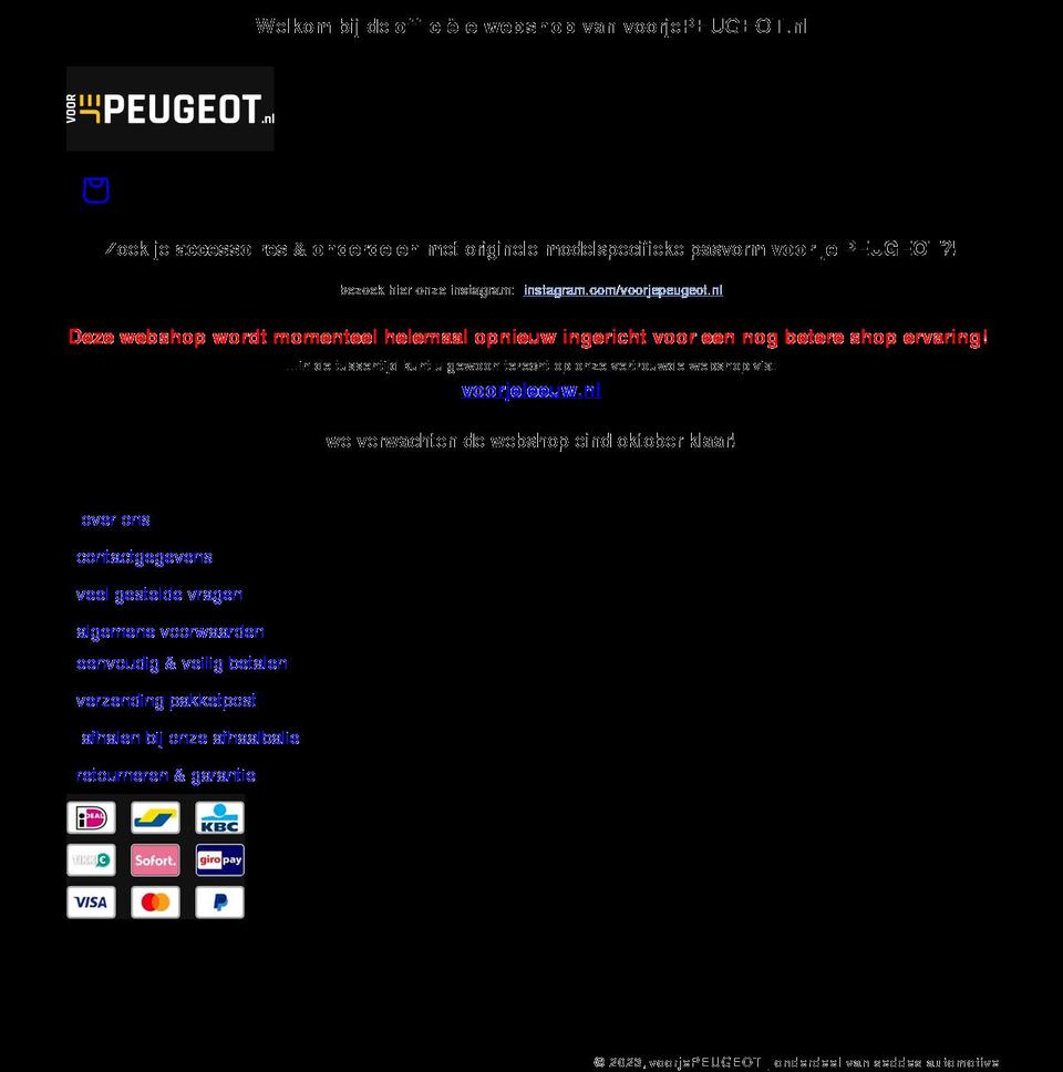 voorjepeugeot.nl shopify website screenshot