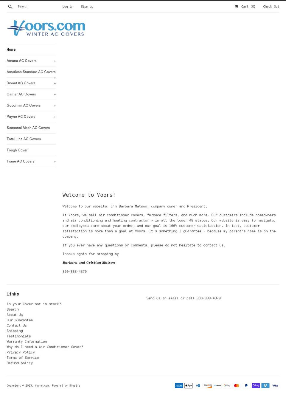 voors.com shopify website screenshot