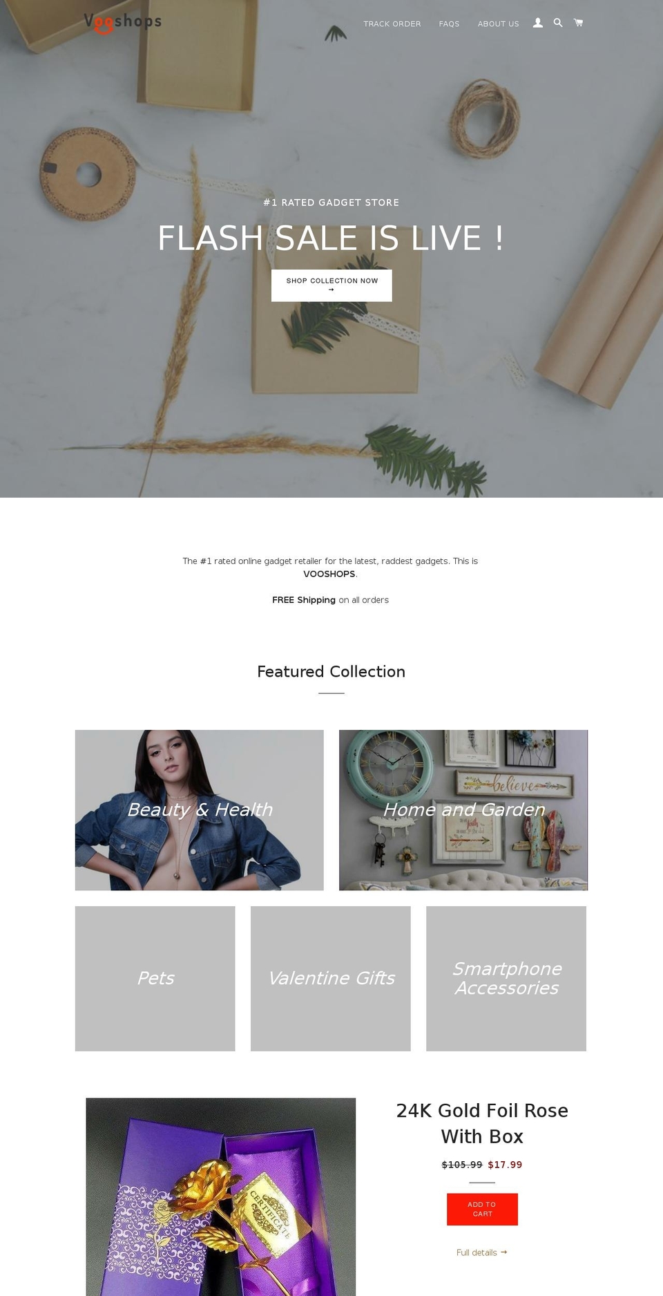 vooshops.com — Shopify storefront screenshot