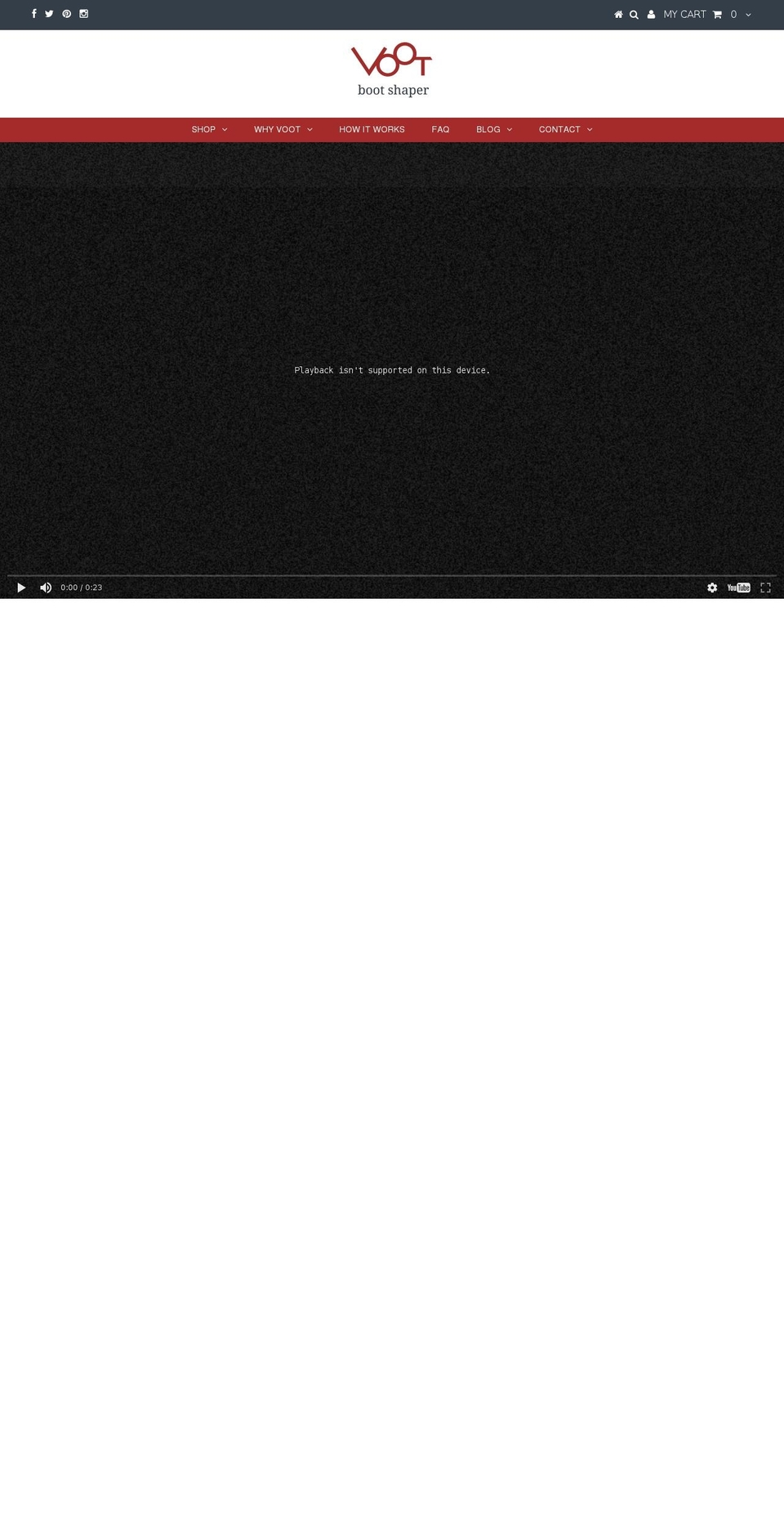 vootboot.com shopify website screenshot
