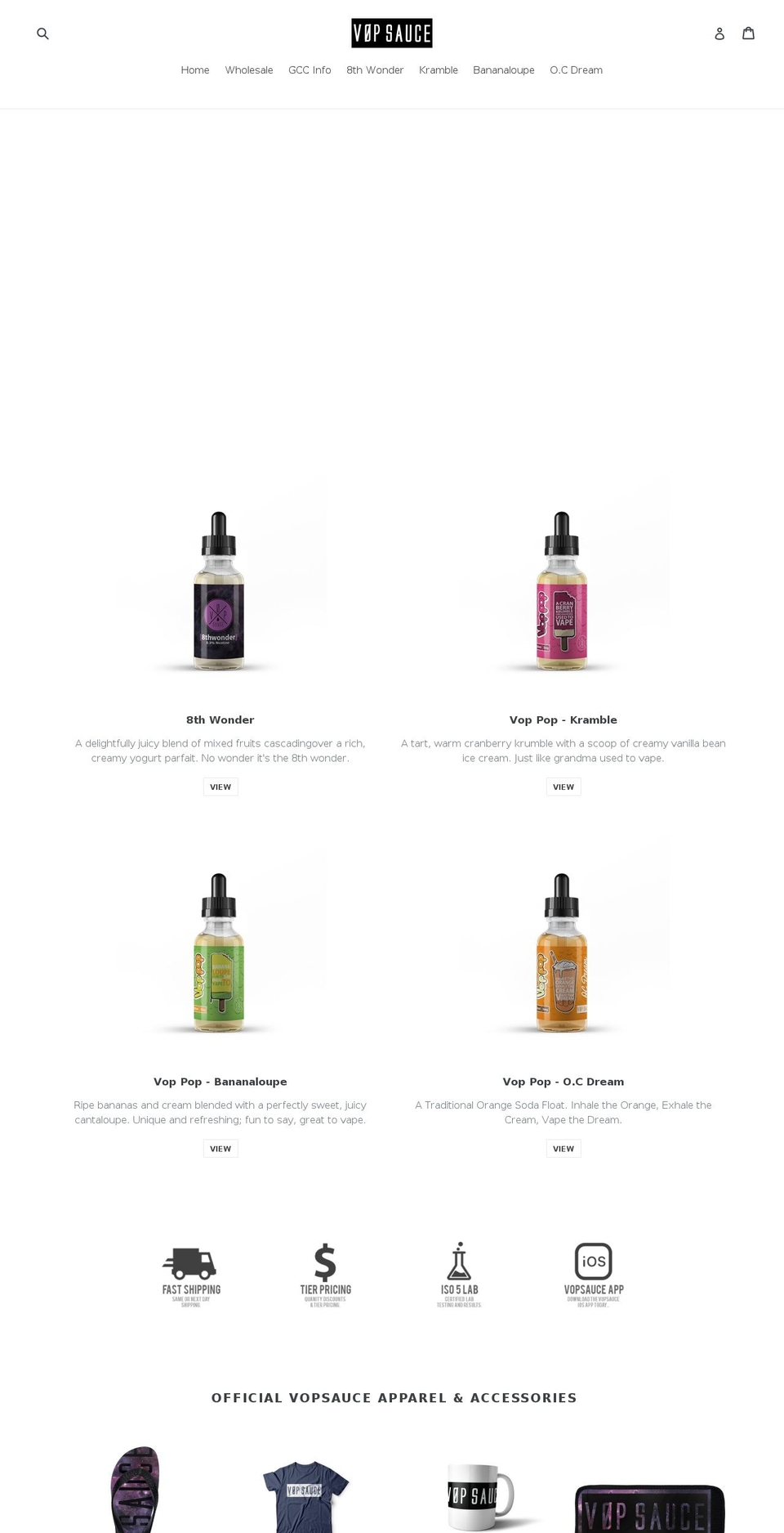 vopwholesale.com shopify website screenshot