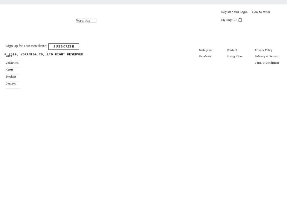 voranida.com shopify website screenshot