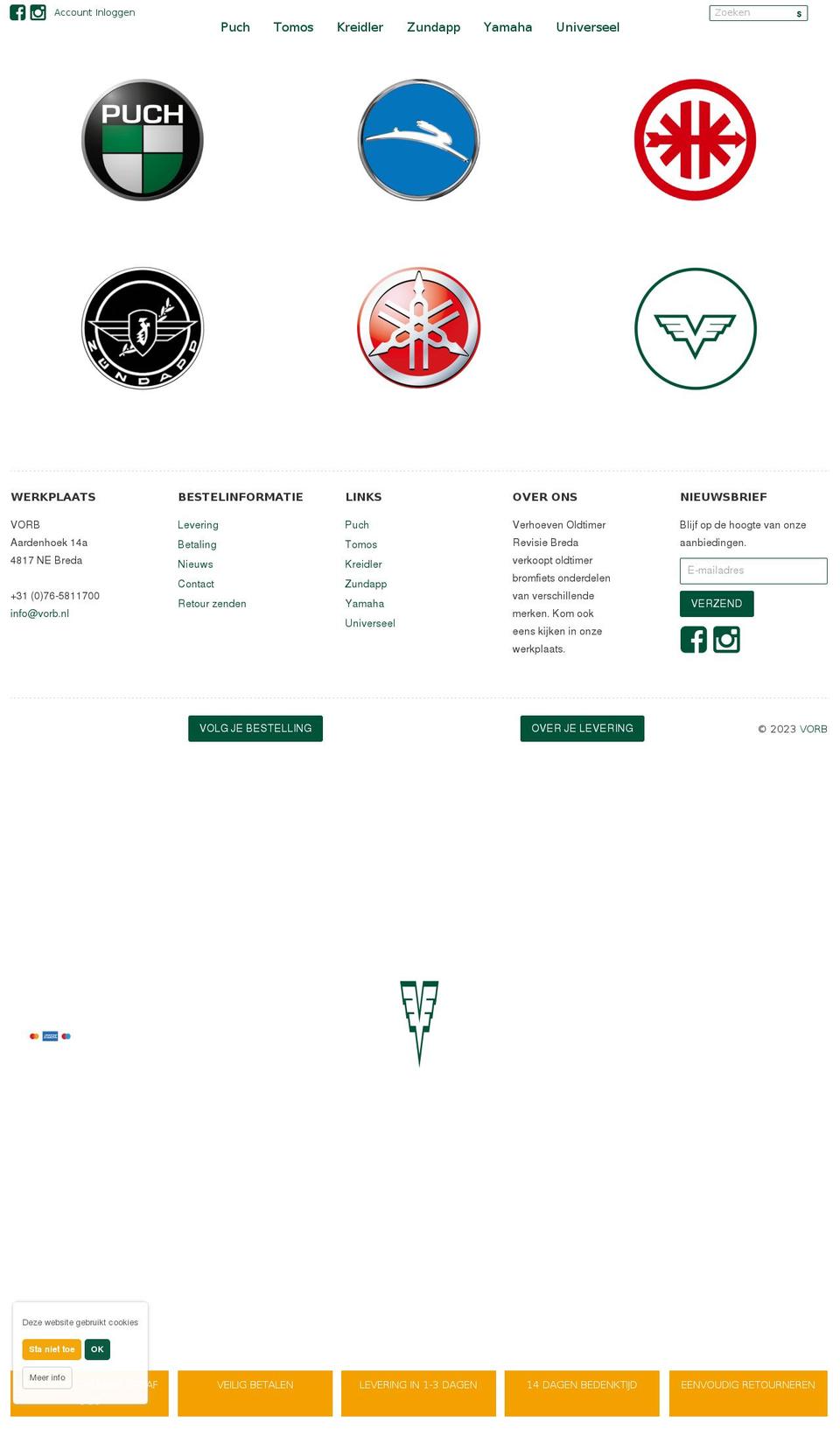 vorb.nl shopify website screenshot