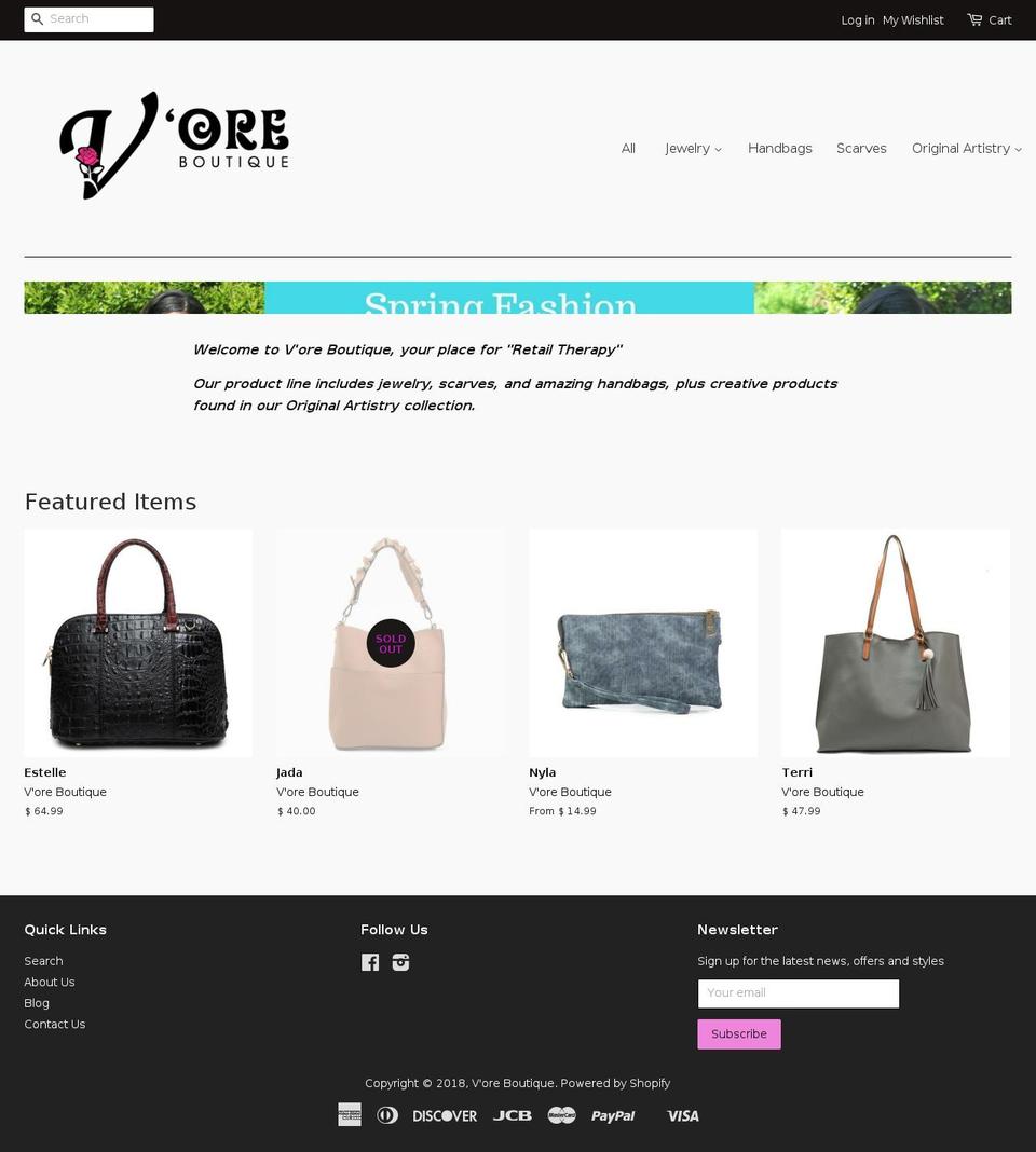 voreboutique.com — Shopify storefront screenshot