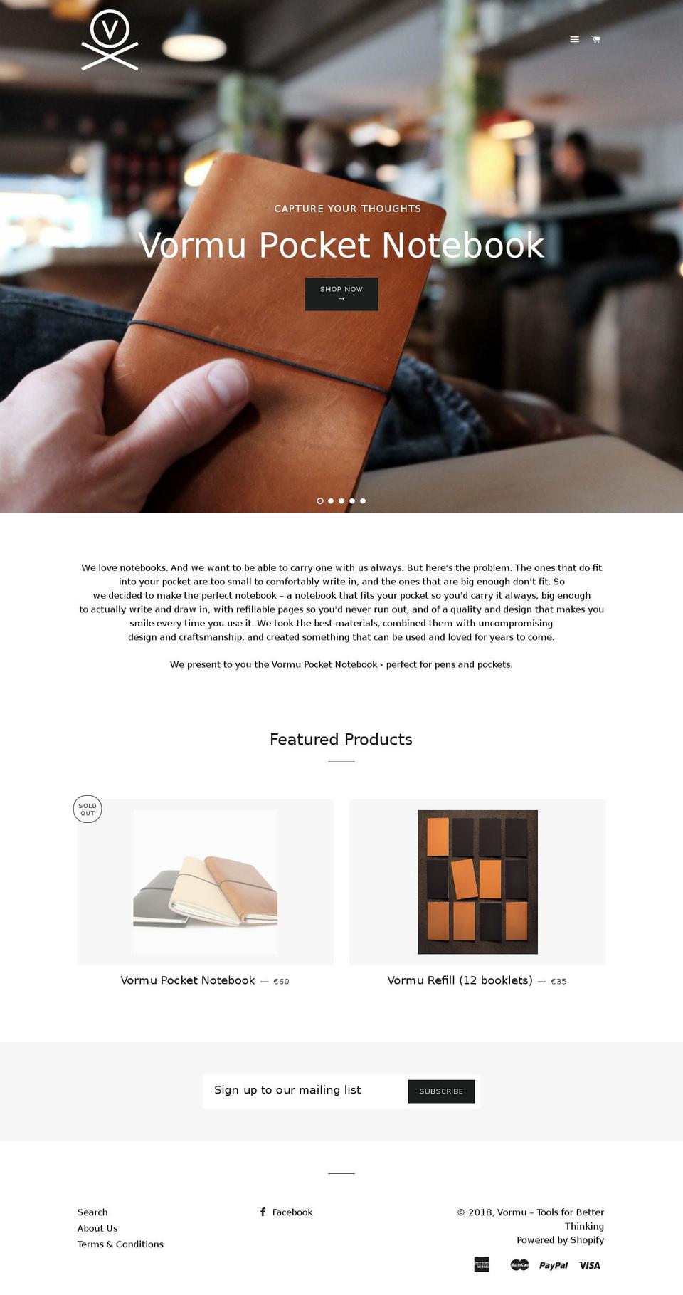 vormu.com — Shopify storefront screenshot