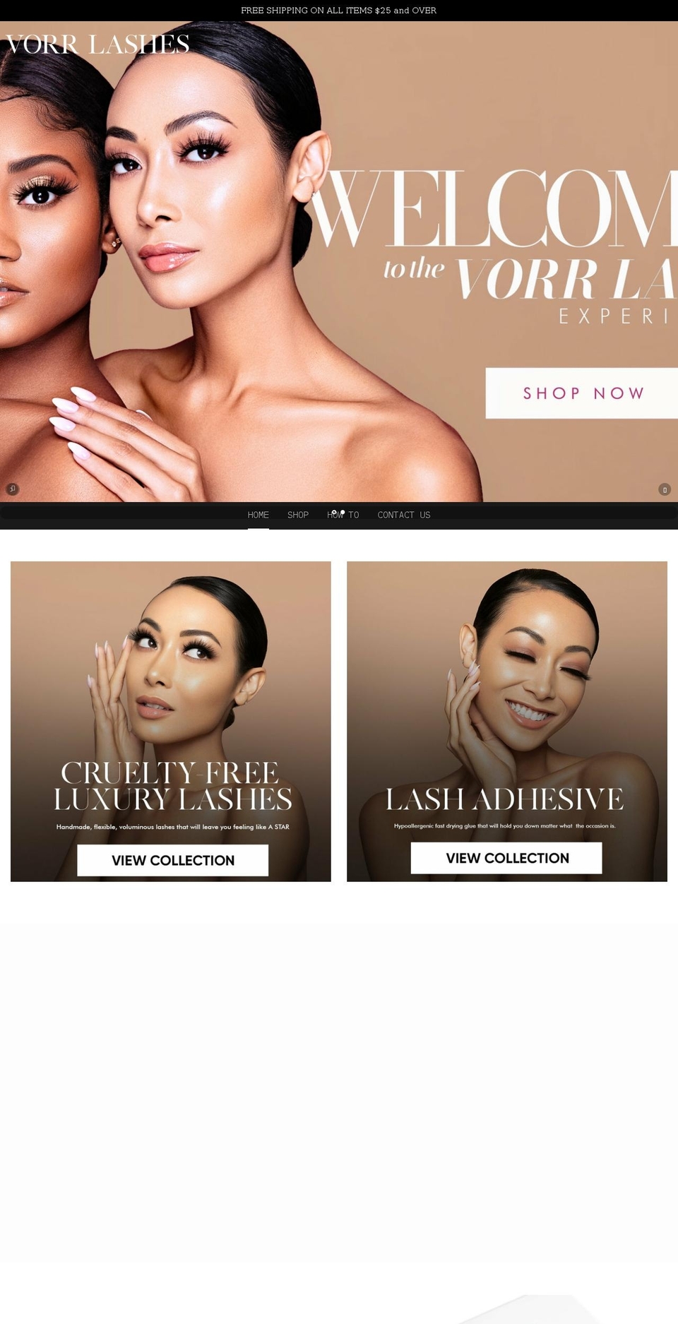 vorrlashes.com shopify website screenshot