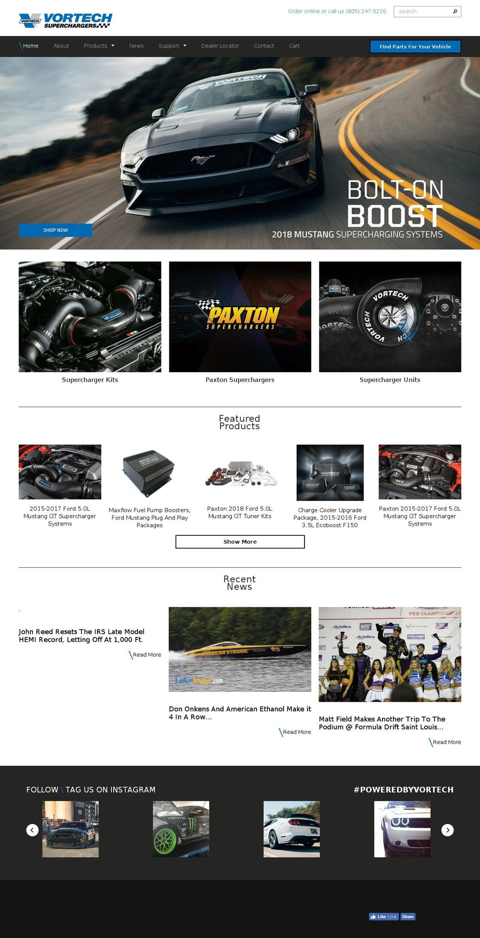 Vortech Supercharger Theme Shopify theme site example vortecheng.com