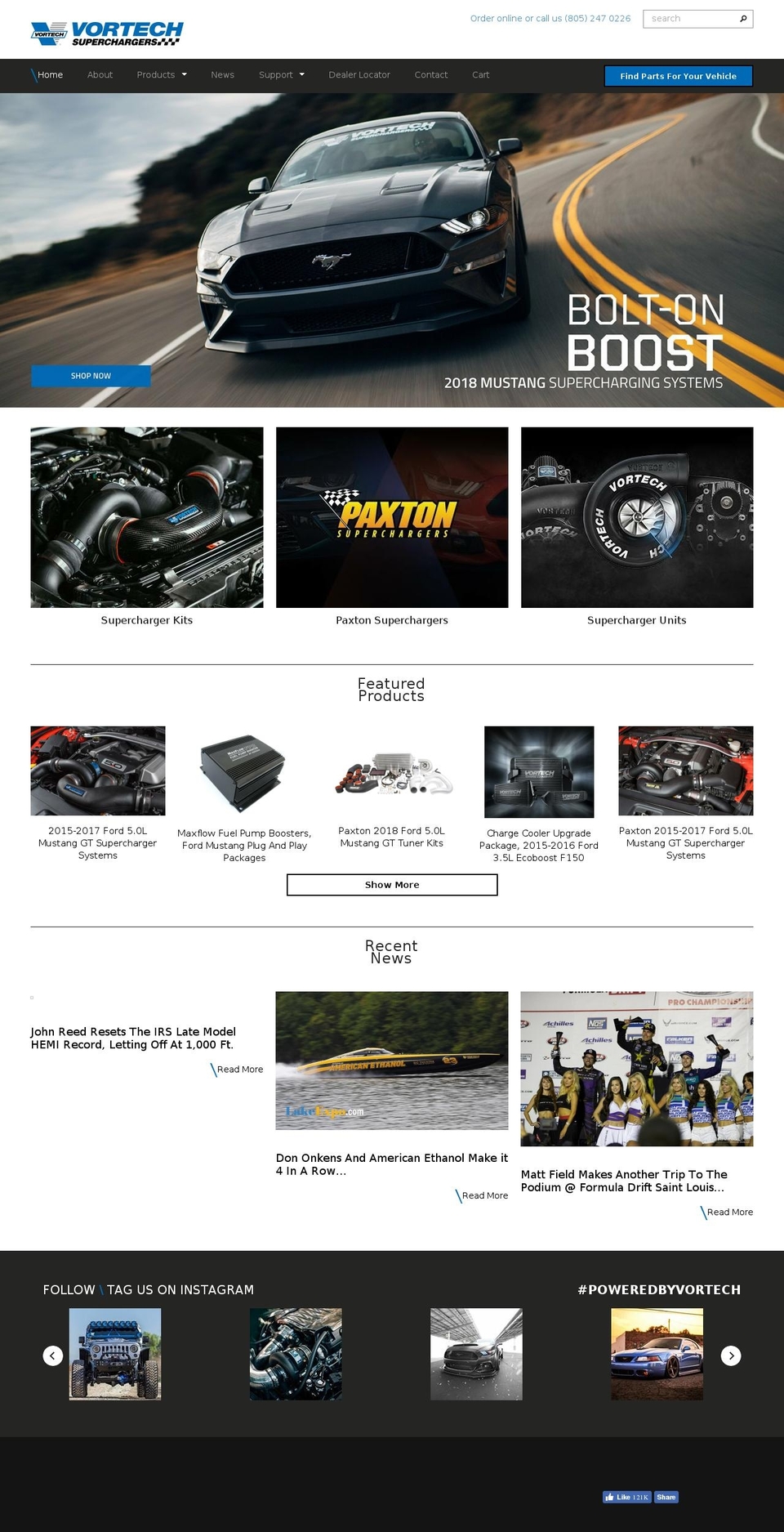 Vortech Supercharger Theme Shopify theme site example vortechengineering.com