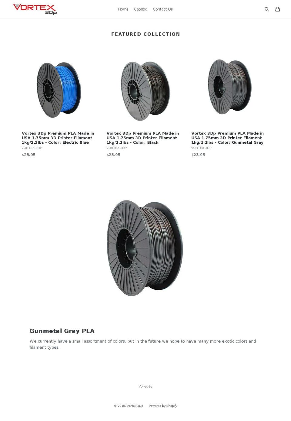 vortex3dp.com — Shopify storefront screenshot