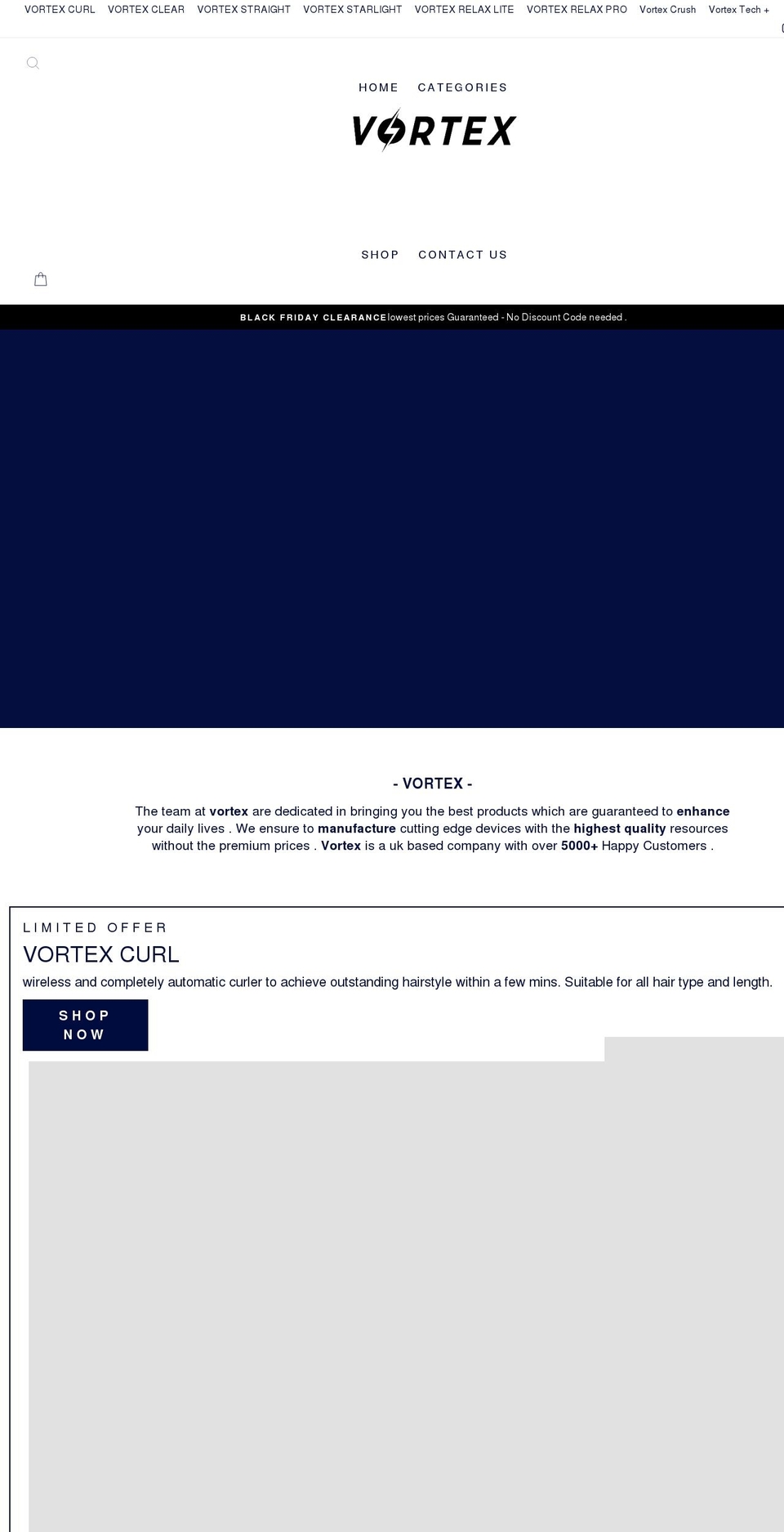 vortexonline.co.uk shopify website screenshot
