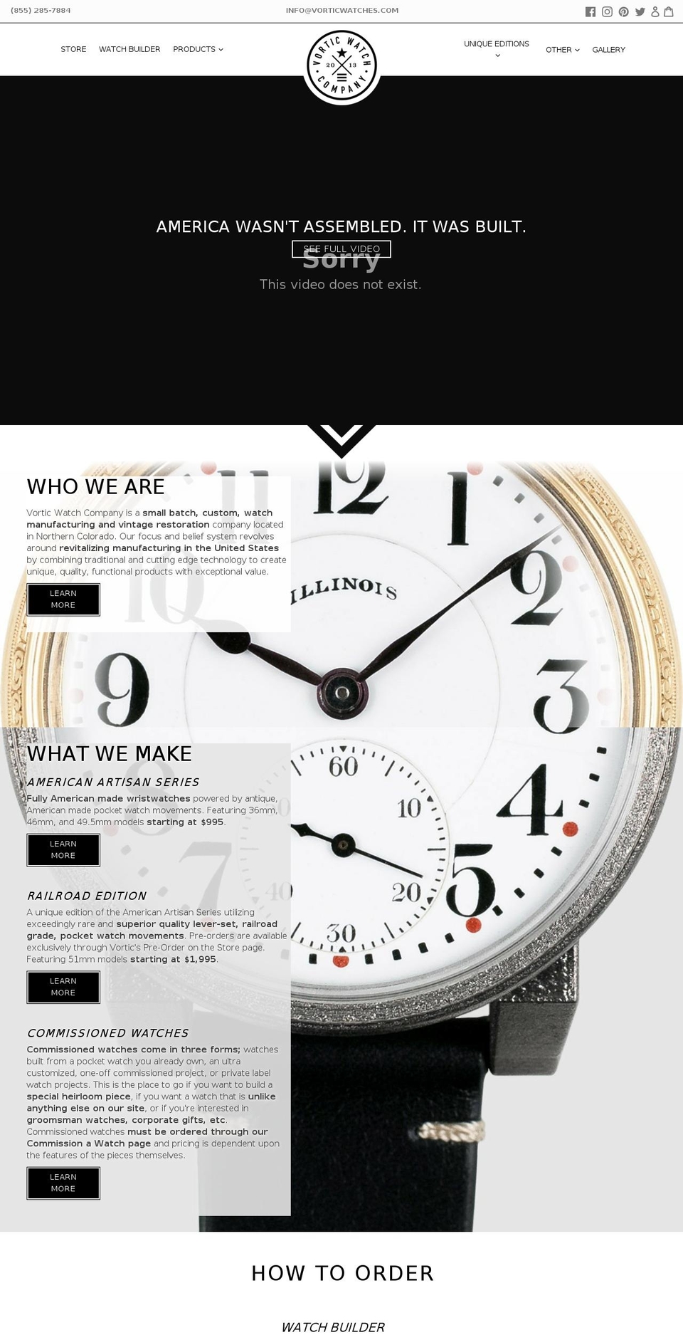 Live Site Shopify theme site example vorticwatches.us