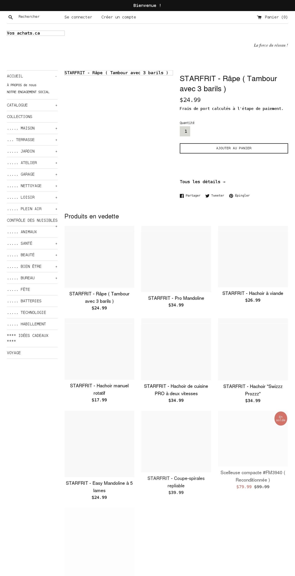 vosachats.ca shopify website screenshot