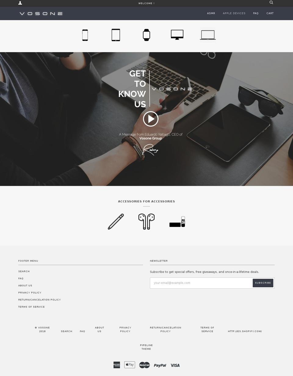 vosone.com — Shopify storefront screenshot