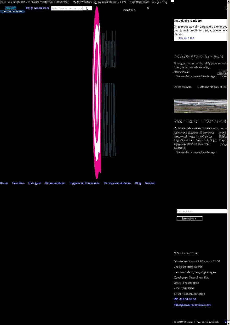 vossenchemicals.com shopify website screenshot