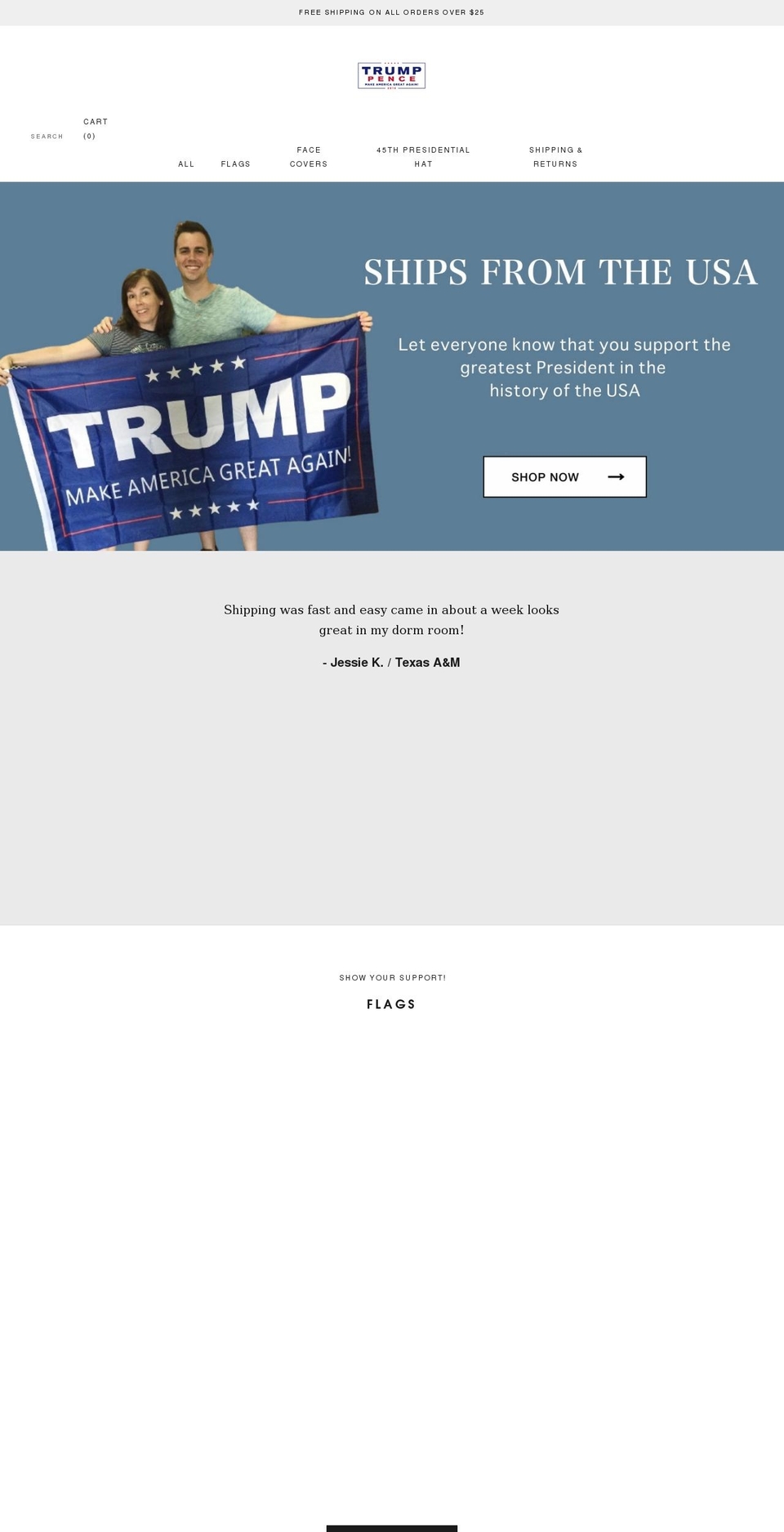 vote-donald.com shopify website screenshot