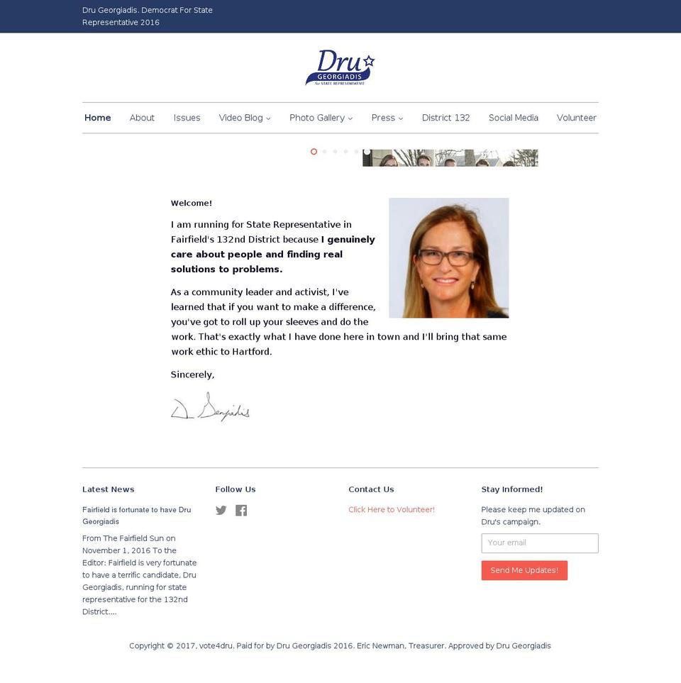 vote4dru.com shopify website screenshot