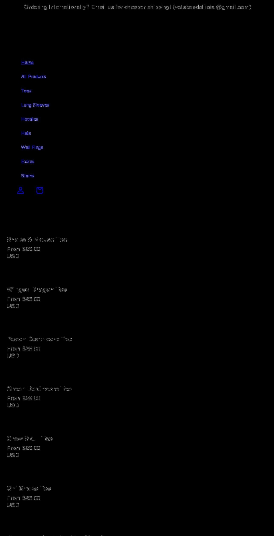 votsmerch.com shopify website screenshot