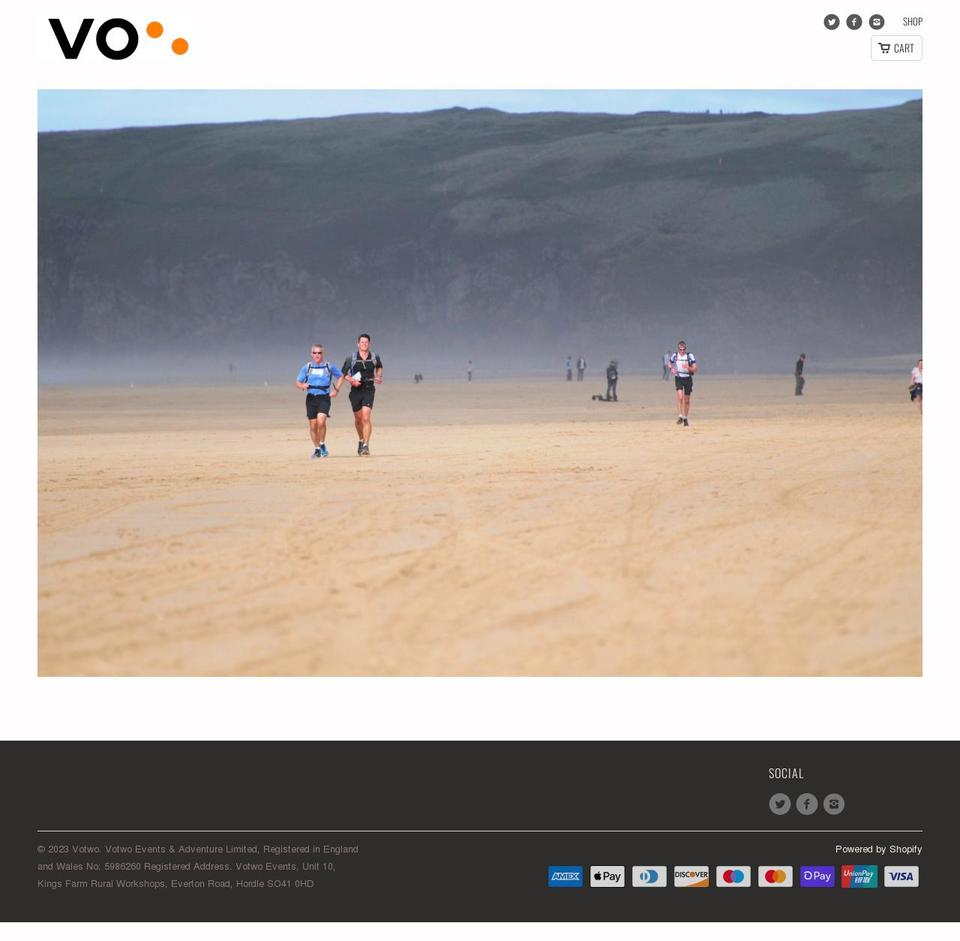 votwoevents.co.uk shopify website screenshot