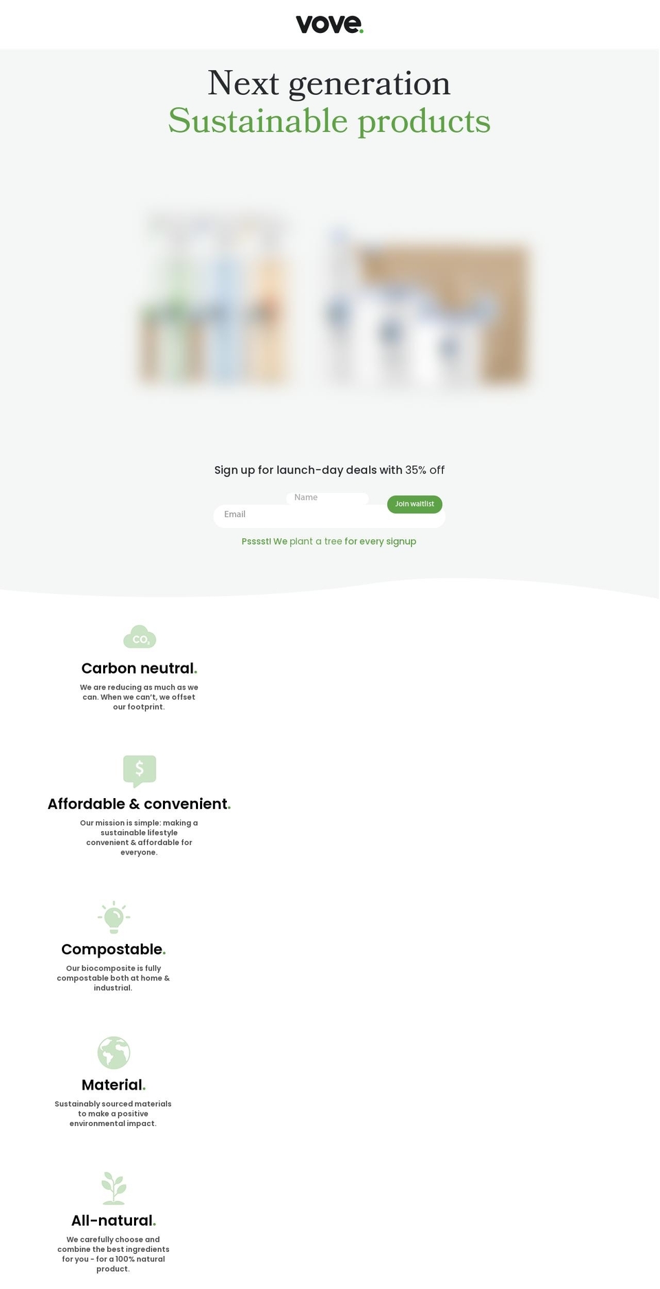 vove.co shopify website screenshot