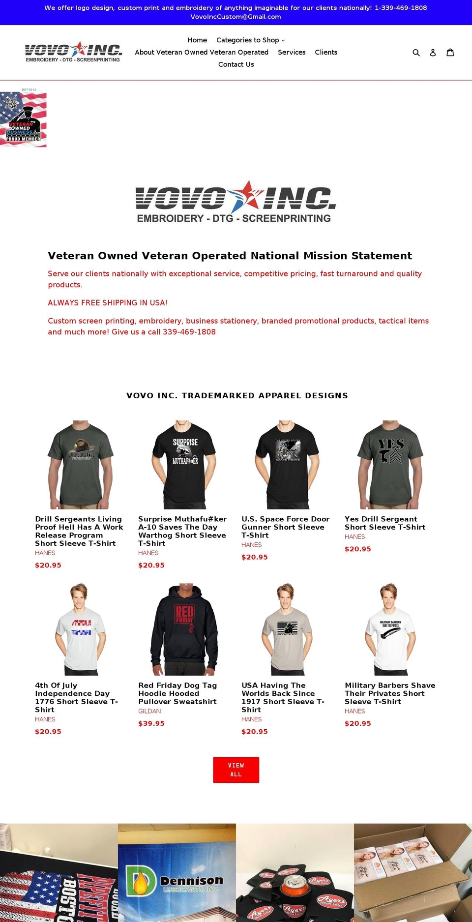 vovotshirts.com — Shopify storefront screenshot