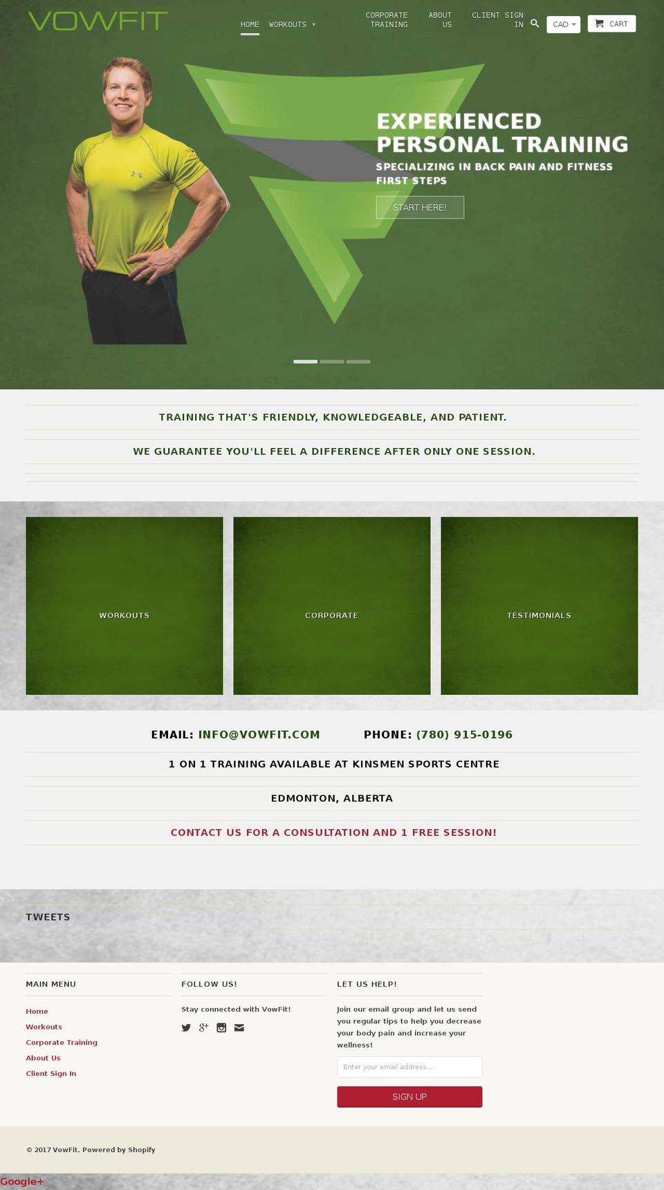 vowfit.com shopify website screenshot