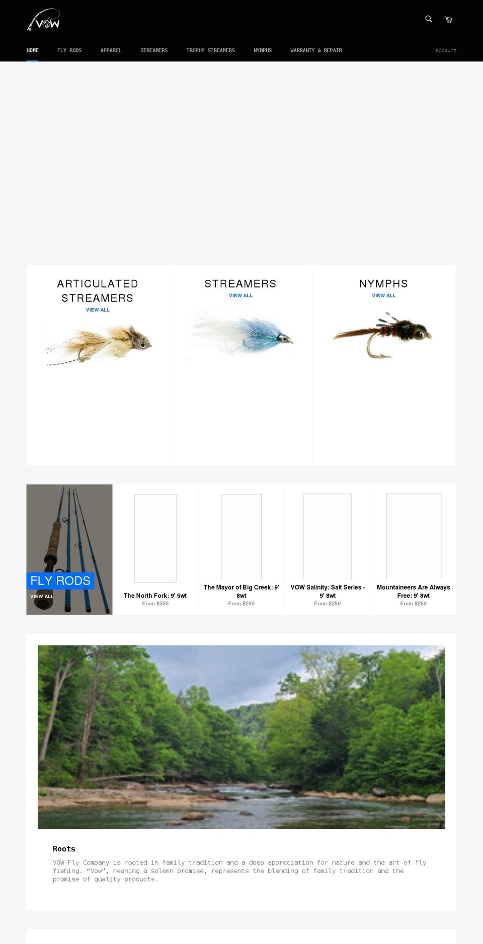 vowflycompany.com shopify website screenshot