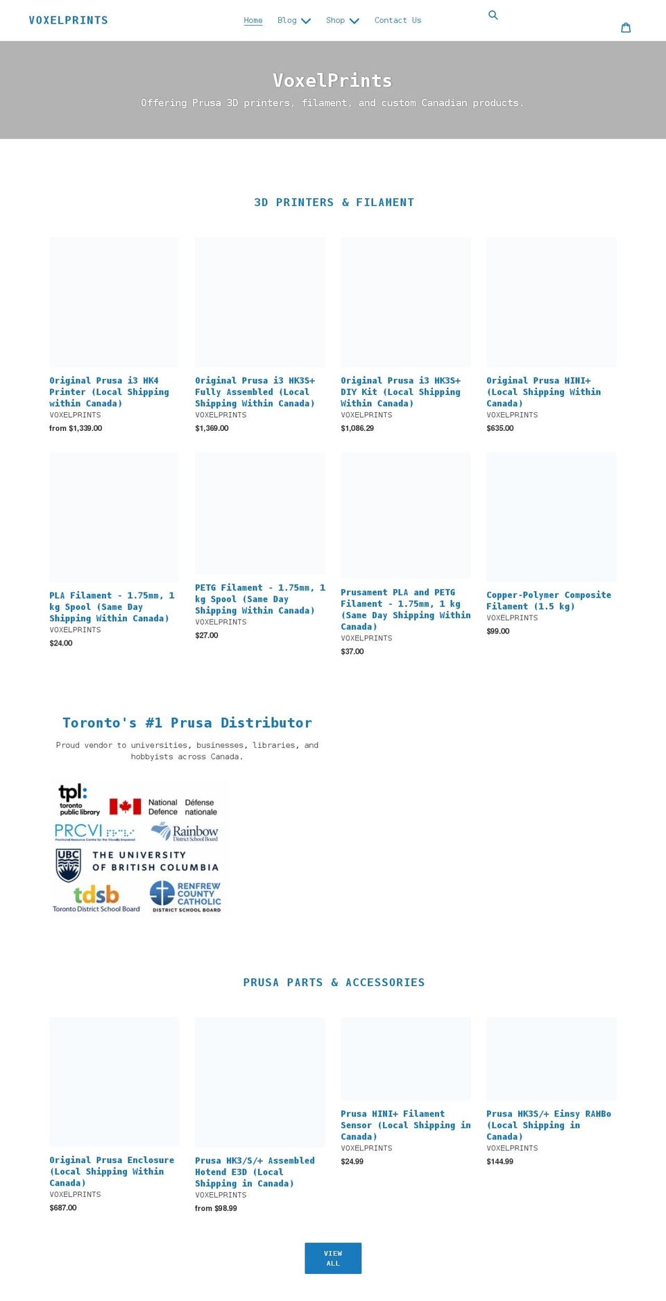 voxelprints.com shopify website screenshot