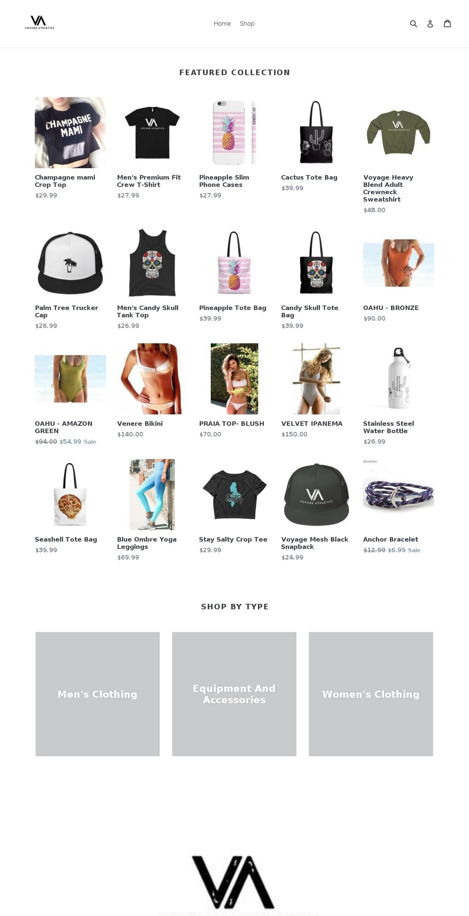 voyageathletics.com — Shopify storefront screenshot