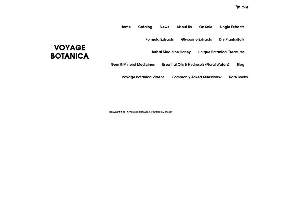 voyagebotanica.net shopify website screenshot