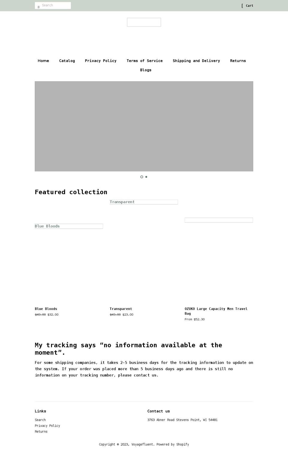 voyagefluent.myshopify.com shopify website screenshot
