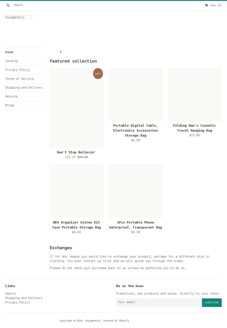 voyagenetic.myshopify.com shopify website screenshot