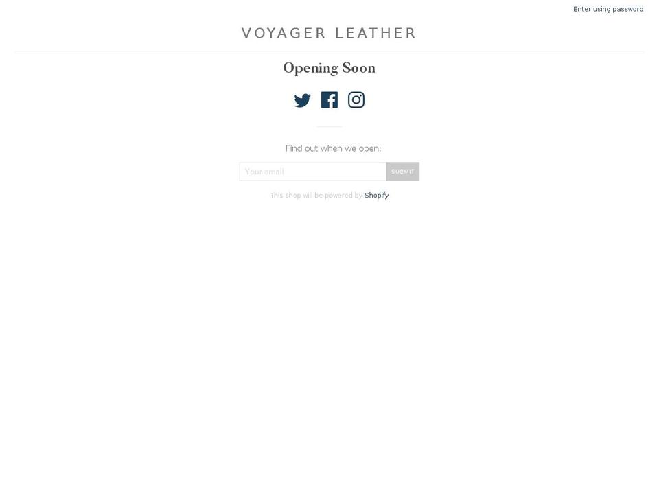 voyagerleather.com shopify website screenshot
