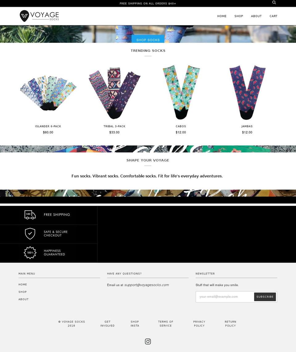 voyagesocks.com — Shopify storefront screenshot