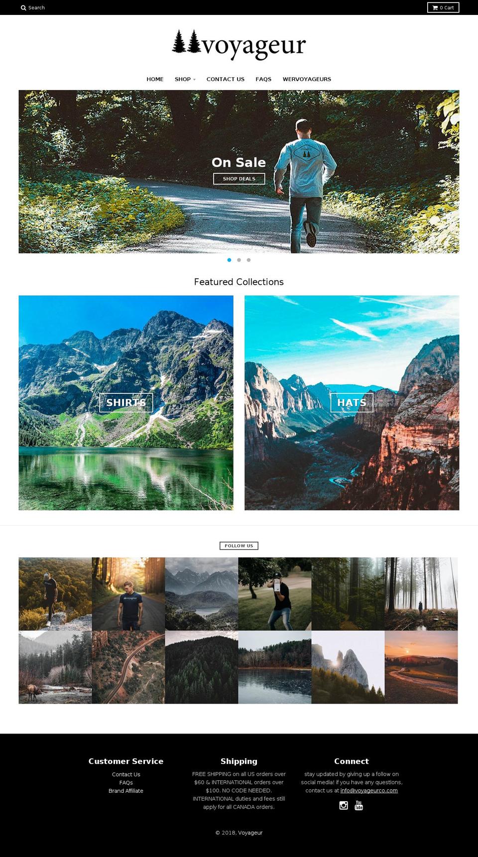 voyageurco.com — Shopify storefront screenshot