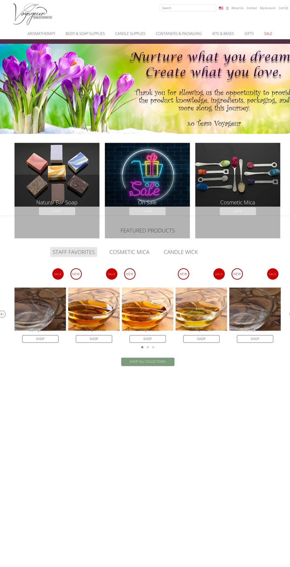 Satel Shopify theme site example voyageursoapandcandleusa.com