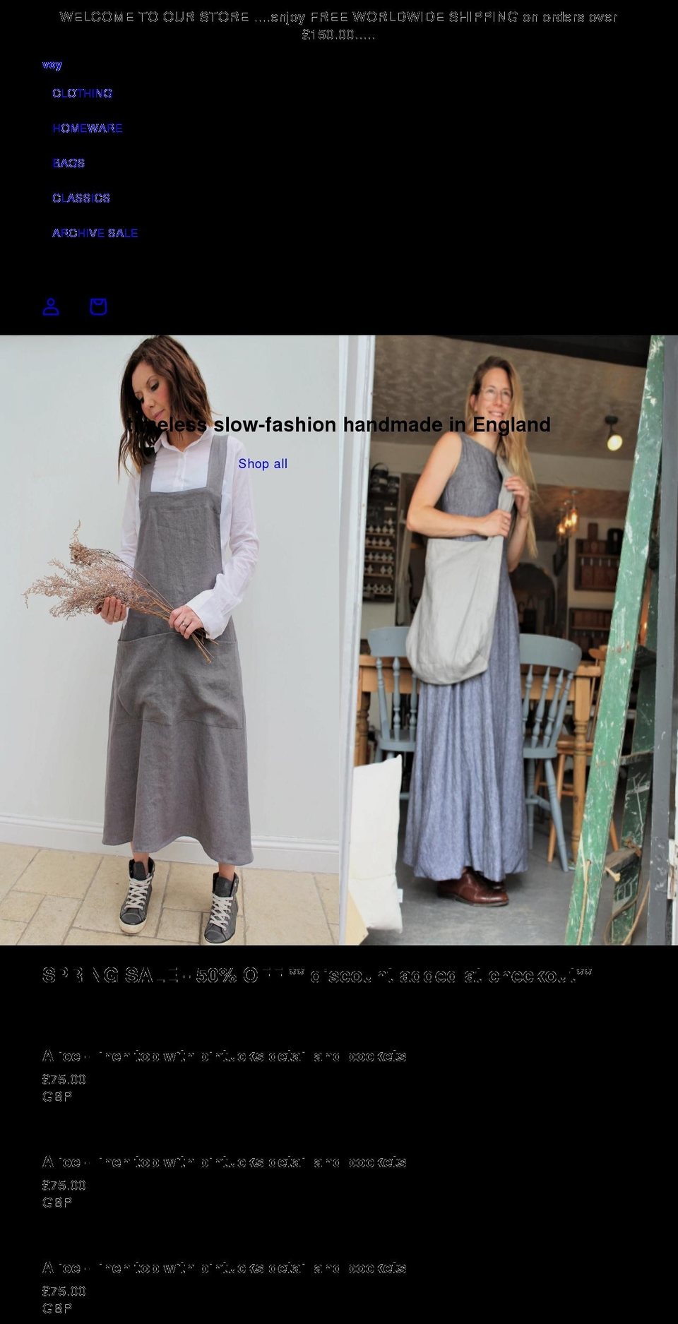 voyclothing.com shopify website screenshot