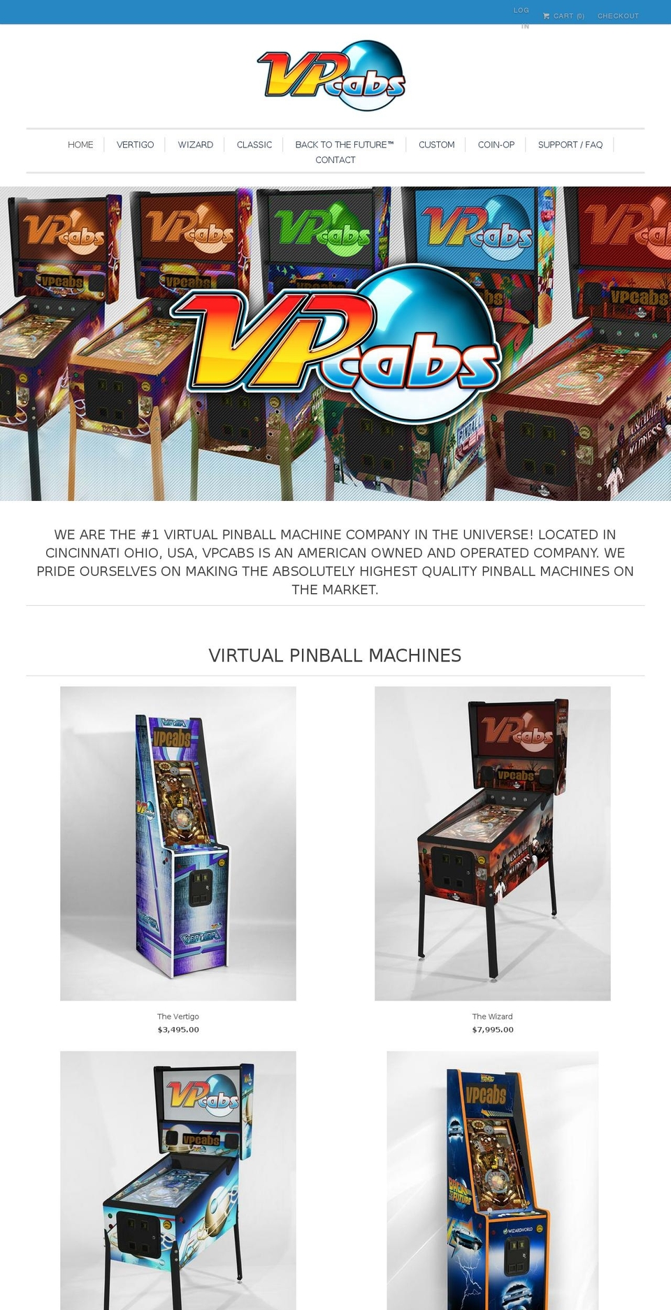 Virtual Pinball Shopify theme site example vpcabs.com