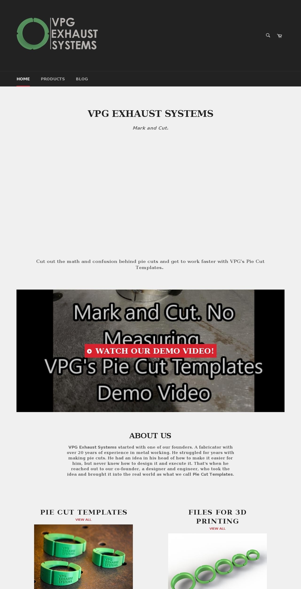 vpgexhaustsystems.com shopify website screenshot