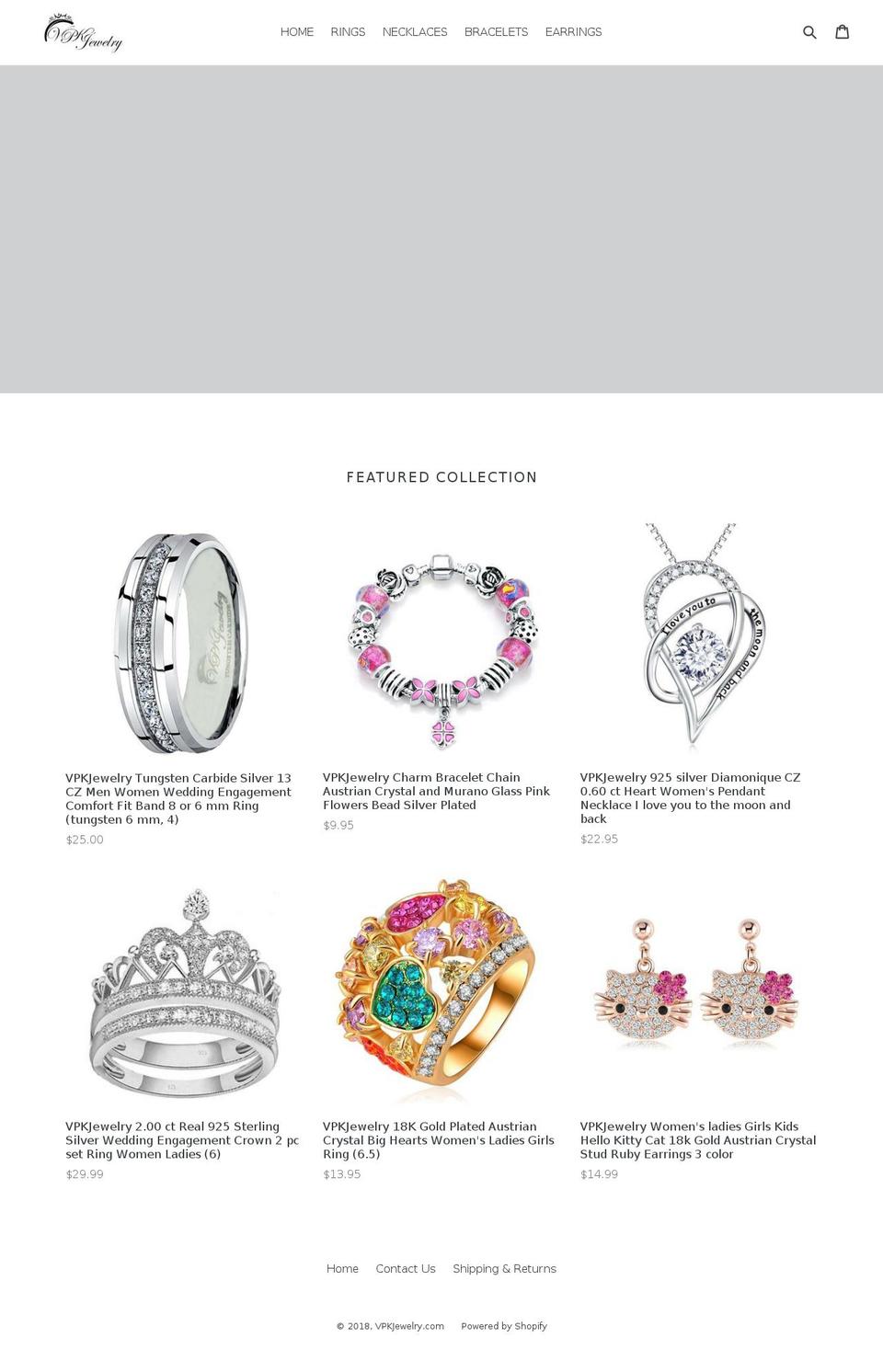 vpkjewelry.com shopify website screenshot