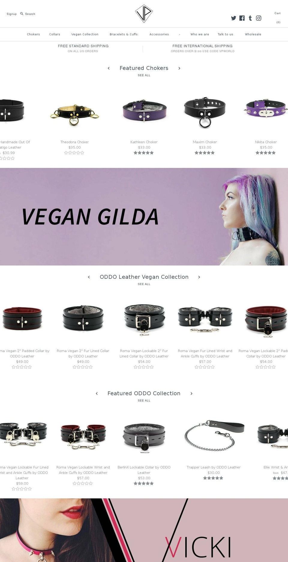 vpleather.com shopify website screenshot